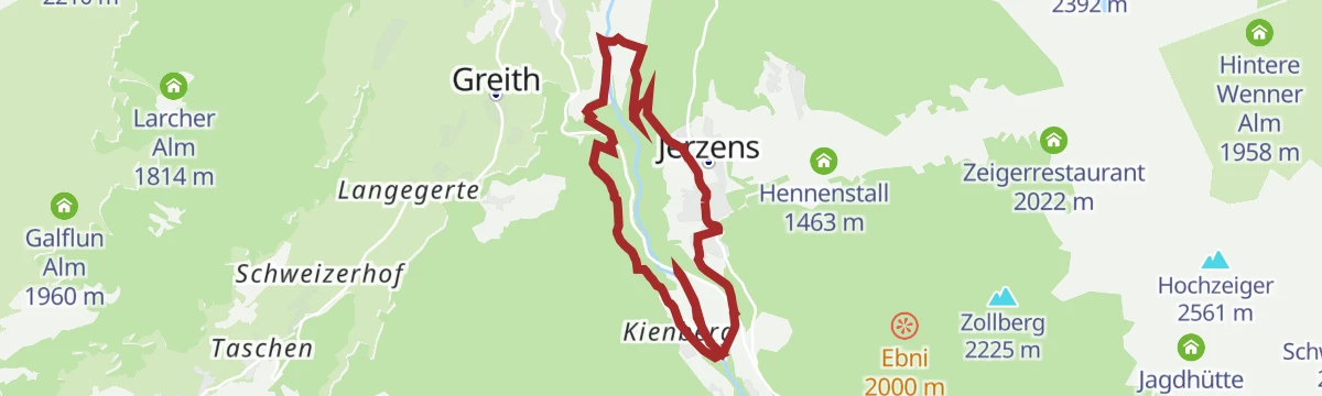 Route map: Rundwanderung Jerzens - Pitzenhöfe - Jerzens